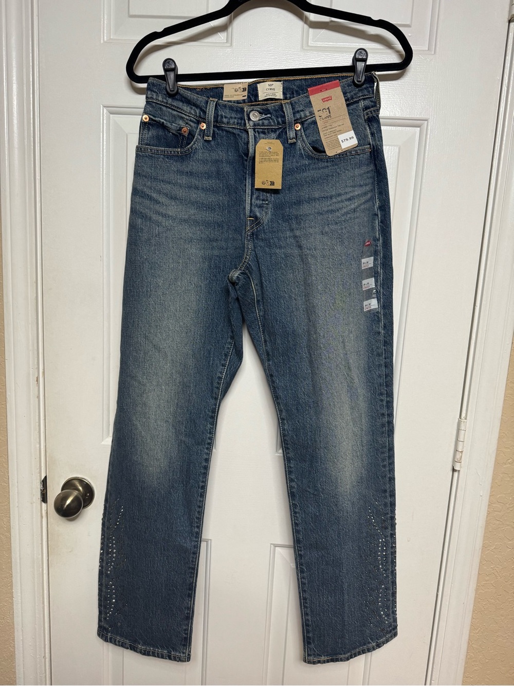 Levi’s 501 Curve Rhinestone Jeans 29x30 NWT